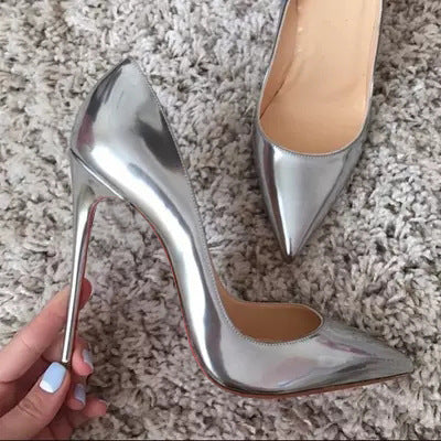 Pumps High Heels Silver Sexy High Heels Shoes for Women Stilettos Fashion Luxury Party Shoes