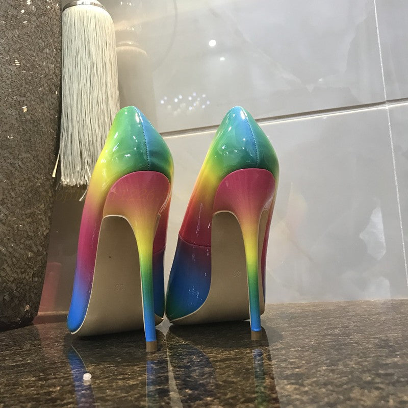 Rainbow super high heels