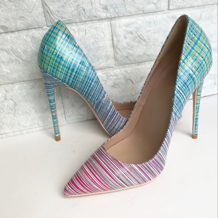 Ladies colorful gradient heels