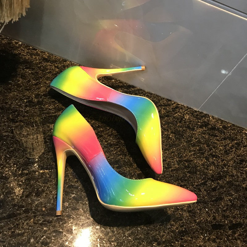 Rainbow super high heels