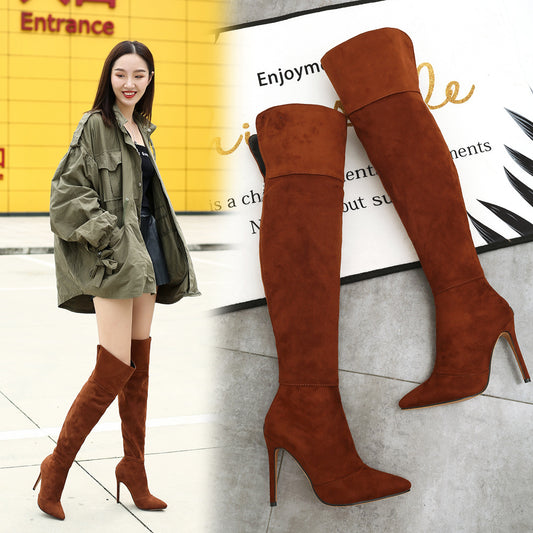 Stiletto Heel Pointed Toe 32-46 Size Over The Knee Boots